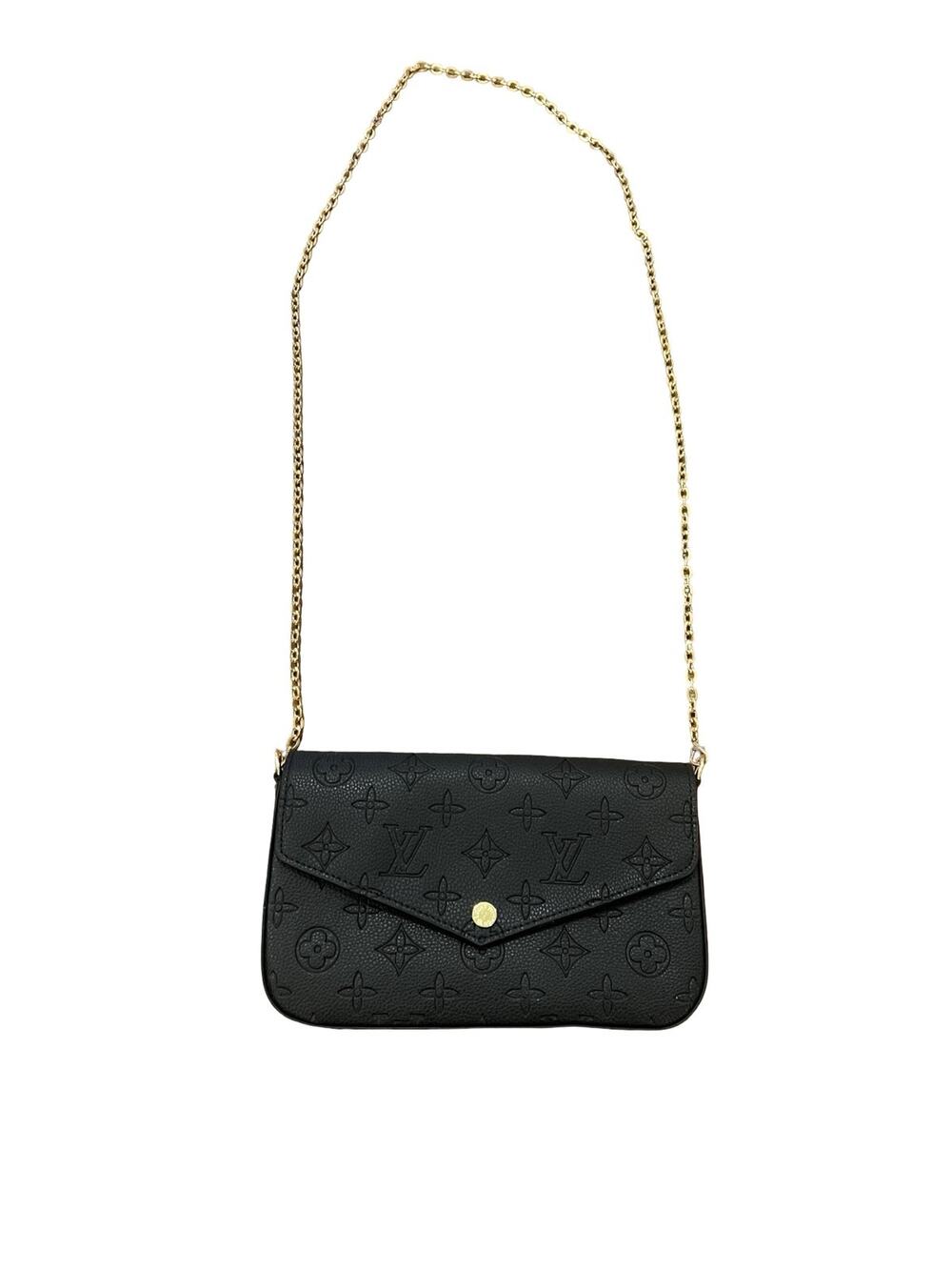 Louis Vuitton Felicie Pochette Monogram Empreinte Noir Black Gold Chain Bag